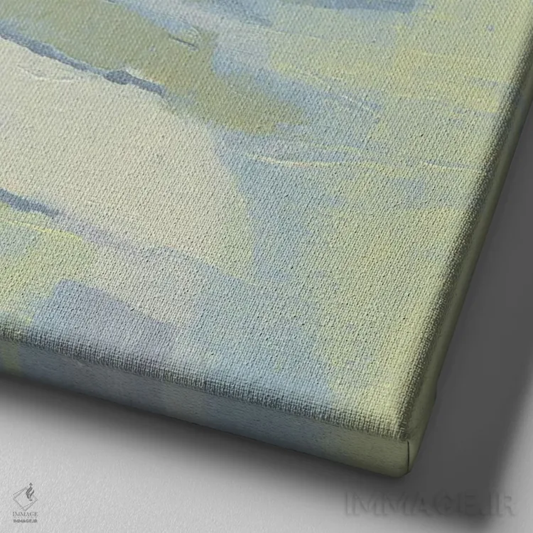 تابلو انتزاعی دشت پاستلی ۱ اثر جنیفر پکستون پارکر - نمای نزدیک بافت بوم