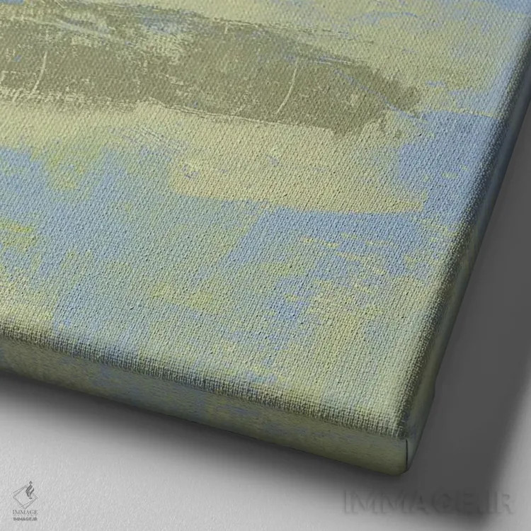 تابلو انتزاعی دشت پاستلی ۲ اثر جنیفر پکستون پارکر - نمای نزدیک بافت بوم