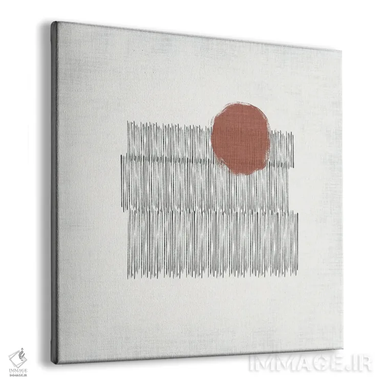 تابلو مینیمال بلوک های رنگی خط دار ۴ اثر جنیفر پکستون پارکر - نمای پرسپکتیو محصول