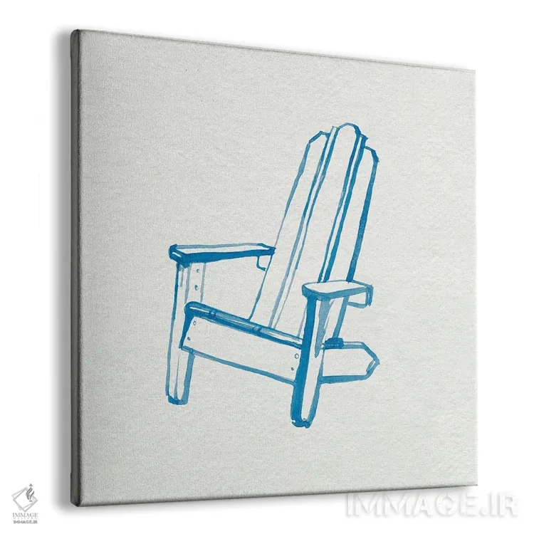 تابلو مینیمال صندلی های ساحلی ۲ اثر جنیفر پکستون پارکر - نمای پرسپکتیو محصول