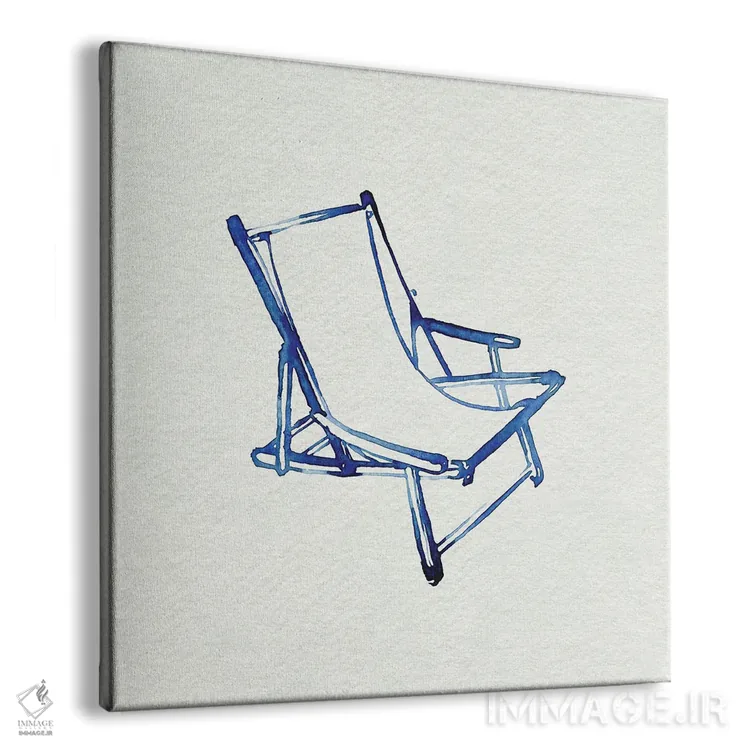 تابلو مینیمال صندلی های ساحلی ۱ اثر جنیفر پکستون پارکر - نمای پرسپکتیو محصول