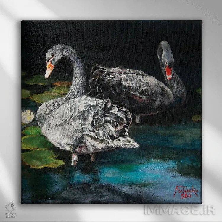 تابلو دکوراتیو آرامش تیره اثر یان پرلی - نمای روبهرو روی دیوار