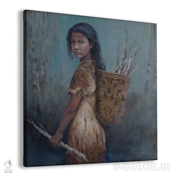 تابلو دکوراتیو جمع کننده هیزم اثر یان پرلی - نمای پرسپکتیو محصول