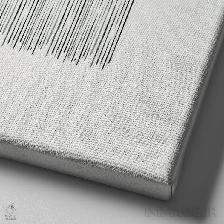 تابلو مینیمال بلوک های رنگی خط دار ۴ اثر جنیفر پکستون پارکر - نمای نزدیک بافت بوم