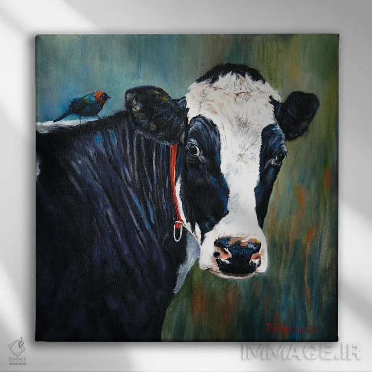 تابلو دکوراتیو یه پرنده بهم گفت اثر یان پرلی - نمای روبهرو روی دیوار