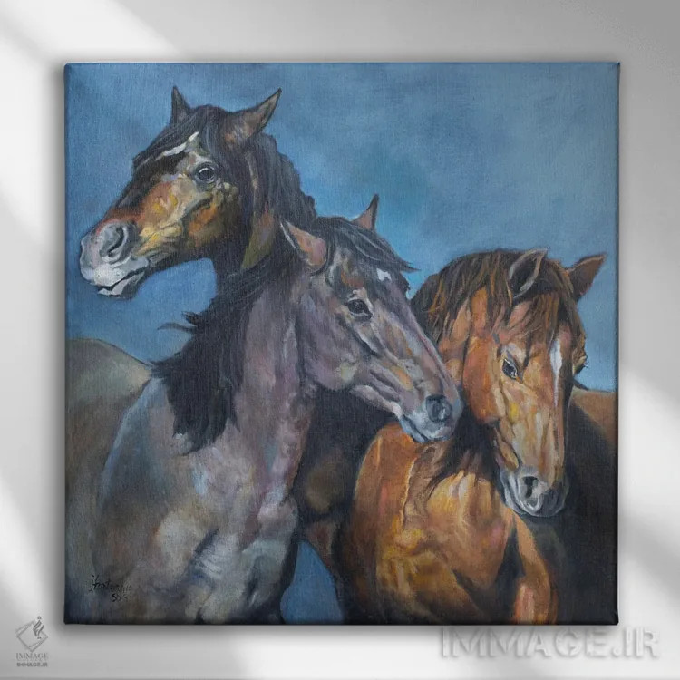 تابلو دکوراتیو سه دوست اثر یان پرلی - نمای روبهرو روی دیوار