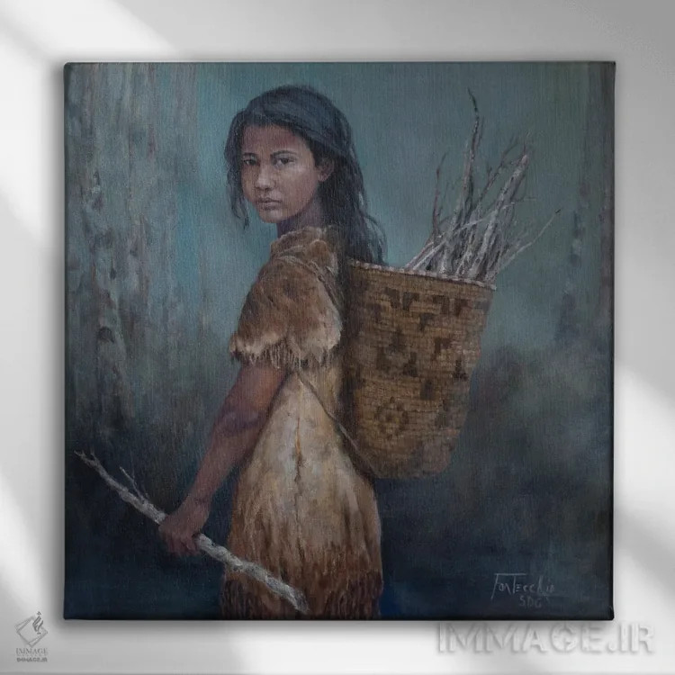 تابلو دکوراتیو جمع کننده هیزم اثر یان پرلی - نمای روبهرو روی دیوار