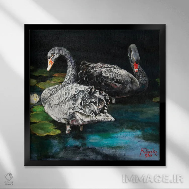 تابلو دکوراتیو آرامش تیره اثر یان پرلی - نمای قابدار مشکی