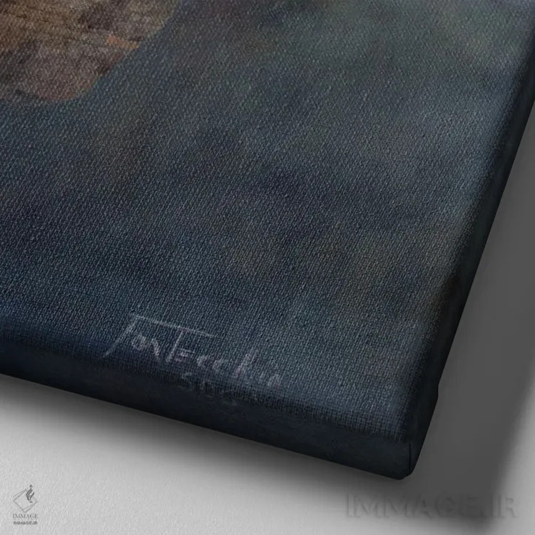 تابلو دکوراتیو جمع کننده هیزم اثر یان پرلی - نمای نزدیک بافت بوم