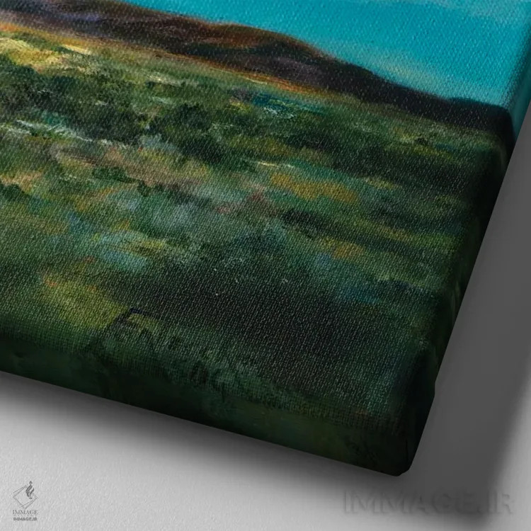 تابلو دکوراتیو پس از باران اثر یان پرلی - نمای نزدیک بافت بوم