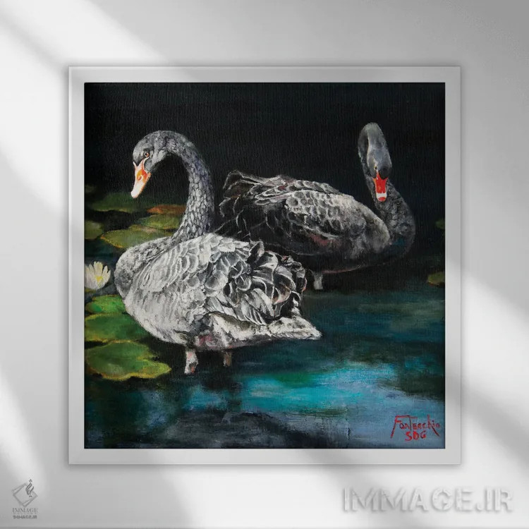 تابلو دکوراتیو آرامش تیره اثر یان پرلی - نمای قابدار سفید