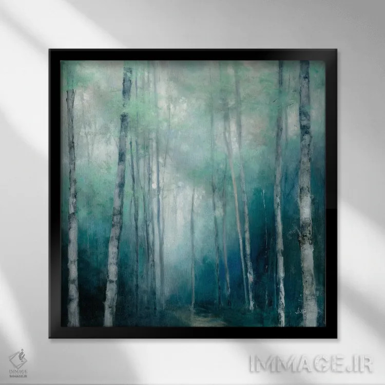 تابلو دکوراتیو به سوی جنگل اثر جولیا پورینتون - نمای قابدار مشکی