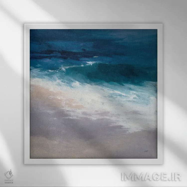 تابلو دکوراتیو جزر و مد شبانگاهی اثر جولیا پورینتون - نمای قابدار سفید