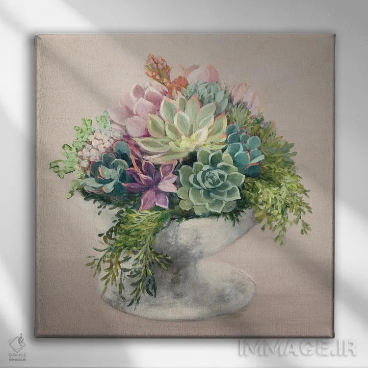 تابلو دکوراتیو ساکولنت های جشنواره ای ۲ اثر جولیا پورینتون - نمای روبهرو روی دیوار