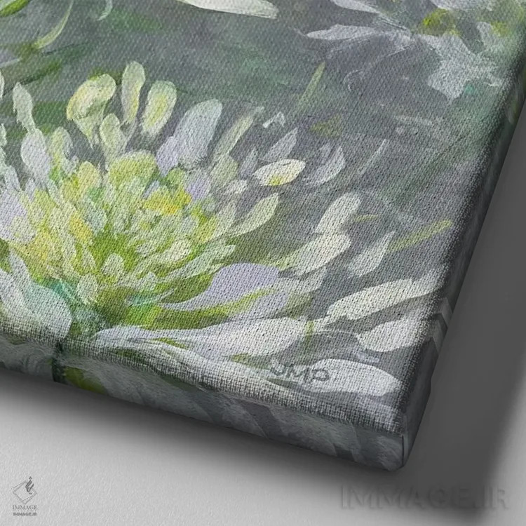 تابلو مدرن کلئوم خانه روستایی ۱ اثر جولیا پورینتون - نمای نزدیک بافت بوم