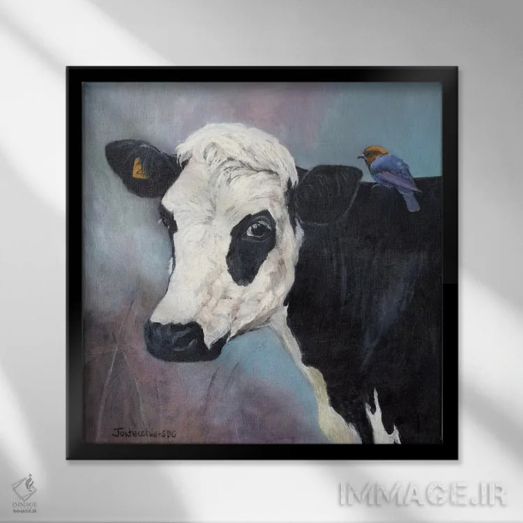 تابلو مدرن نجواها اثر یان پرلی - نمای قابدار مشکی