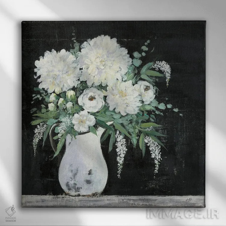 تابلو مدرن دسته گل اواخر تابستان ۱ اثر جولیا پورینتون - نمای روبهرو روی دیوار