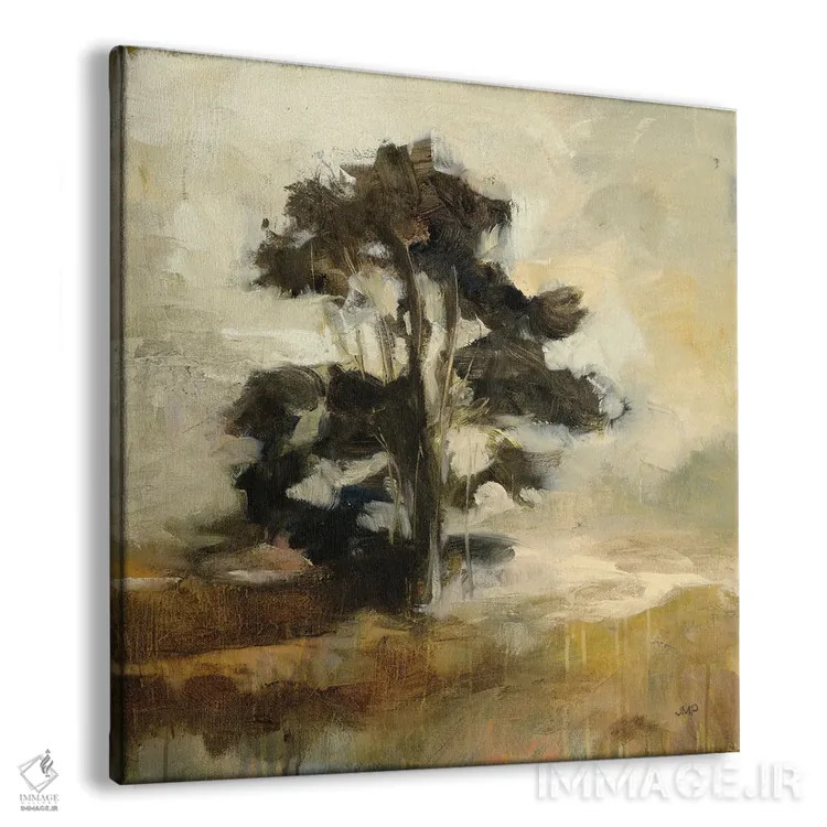 تابلو انتزاعی درخت پاییزی اثر جولیا پورینتون - نمای پرسپکتیو محصول