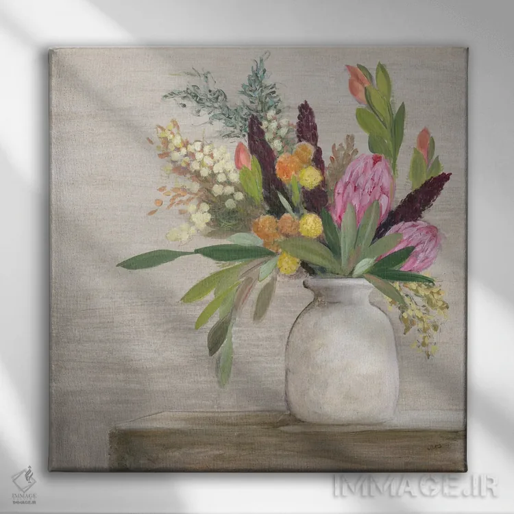 تابلو دکوراتیو طبیعت بی جان پروتیا ۱ اثر جولیا پورینتون - نمای روبهرو روی دیوار