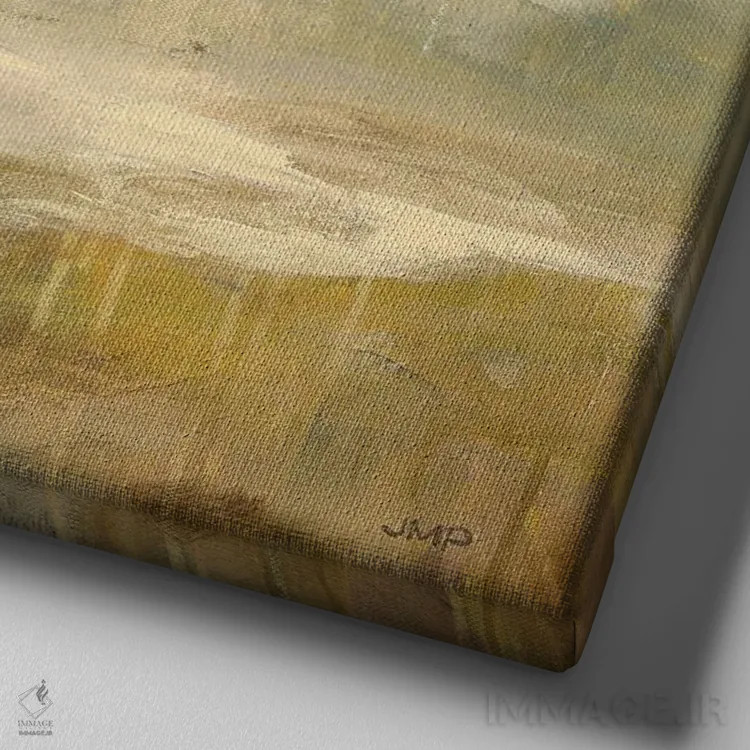 تابلو انتزاعی درخت پاییزی اثر جولیا پورینتون - نمای نزدیک بافت بوم