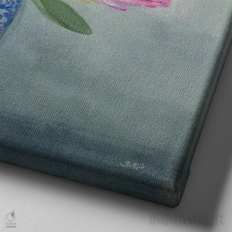 تابلو دکوراتیو پروتیا به سبک چینی ۱ اثر جولیا پورینتون - نمای نزدیک بافت بوم