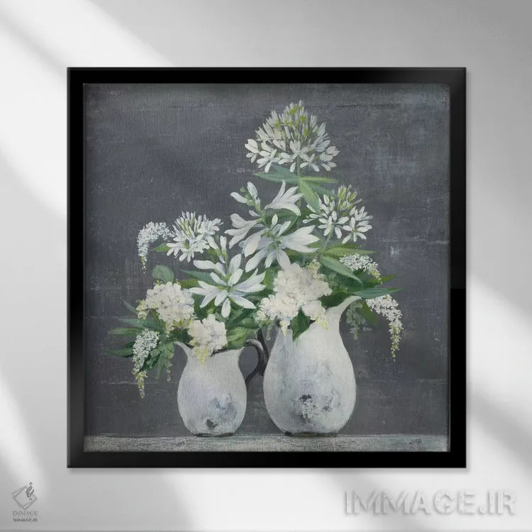 تابلو مدرن دسته گل اواخر تابستان ۳ اثر جولیا پورینتون - نمای قابدار مشکی