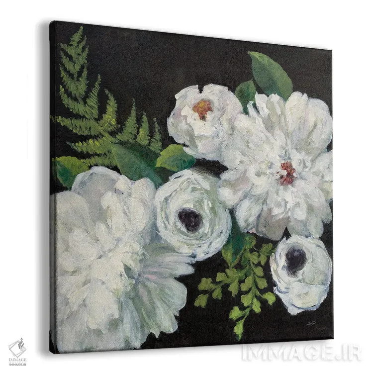 تابلو دکوراتیو دسته گل نیمه شب ۱ اثر جولیا پورینتون - نمای پرسپکتیو محصول