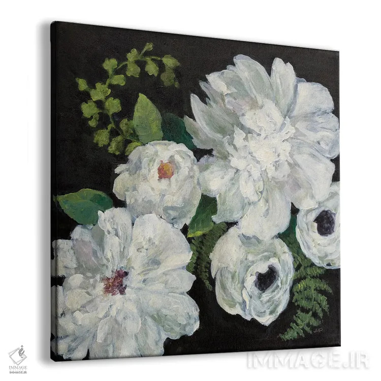 تابلو دکوراتیو دسته گل نیمه شب ۲ اثر جولیا پورینتون - نمای پرسپکتیو محصول