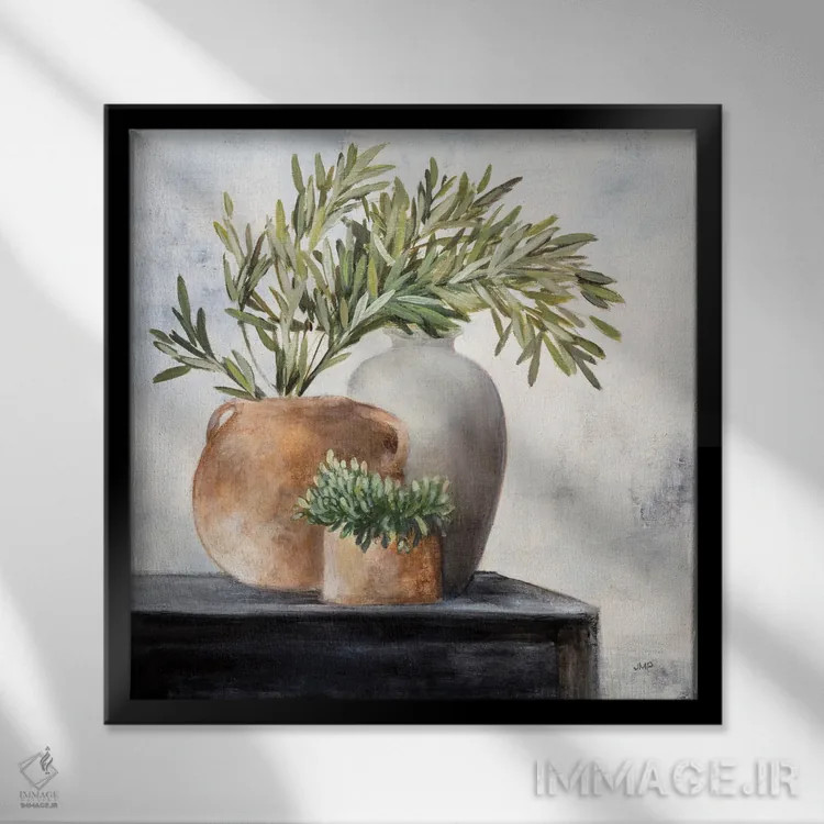 تابلو دکوراتیو طبیعت بی جان آرام ۱ اثر جولیا پورینتون - نمای قابدار مشکی