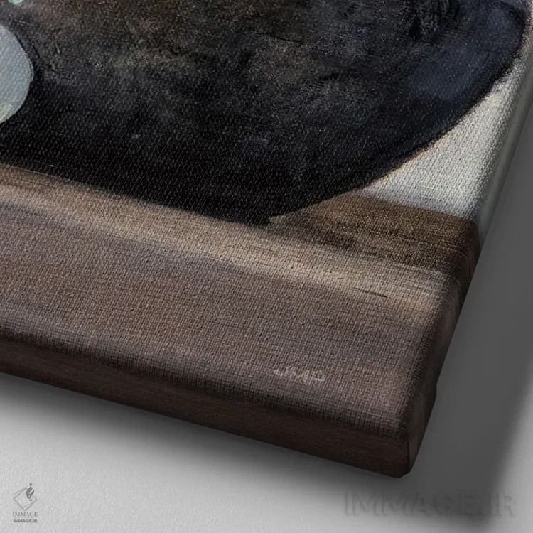 تابلو دکوراتیو طبیعت بی جان آرام ۲ اثر جولیا پورینتون - نمای نزدیک بافت بوم