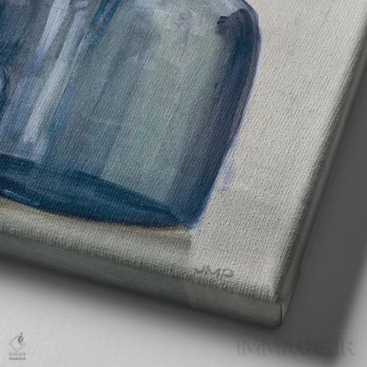 تابلو مدرن طبیعت بی جان زمستانی اثر جولیا پورینتون - نمای نزدیک بافت بوم