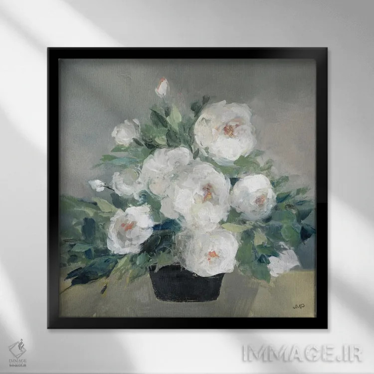 تابلو دکوراتیو رزهای اوت ۲ اثر جولیا پورینتون - نمای قابدار مشکی