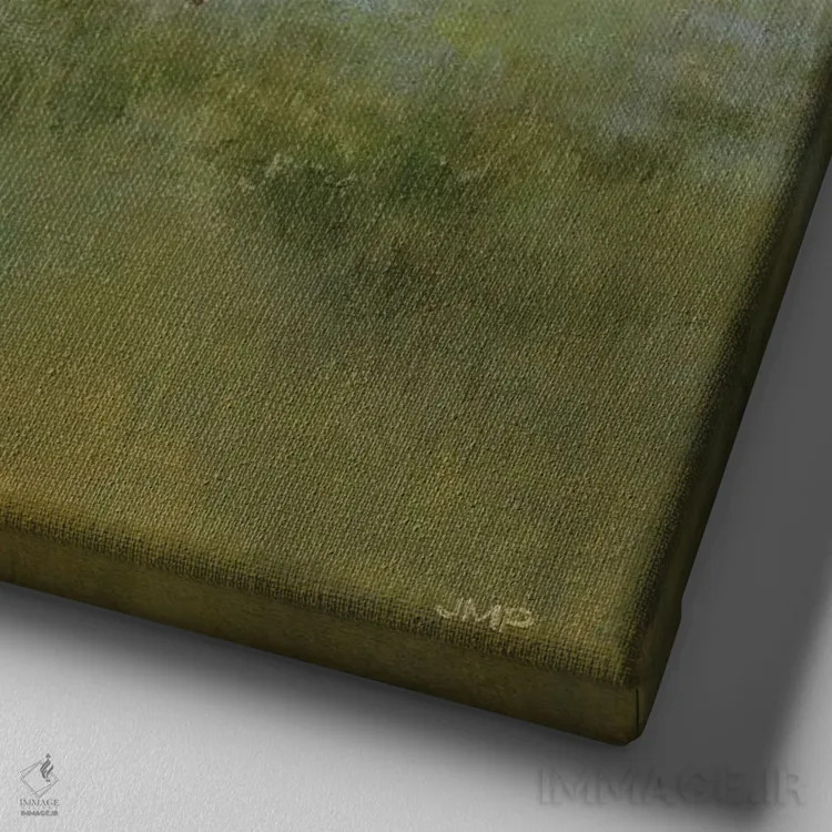 تابلو انتزاعی چراگاه اثر جولیا پورینتون - نمای نزدیک بافت بوم