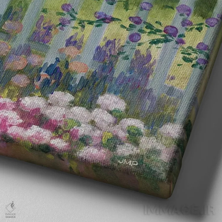 تابلو دکوراتیو باغ خانه روستایی اثر جولیا پورینتون - نمای نزدیک بافت بوم