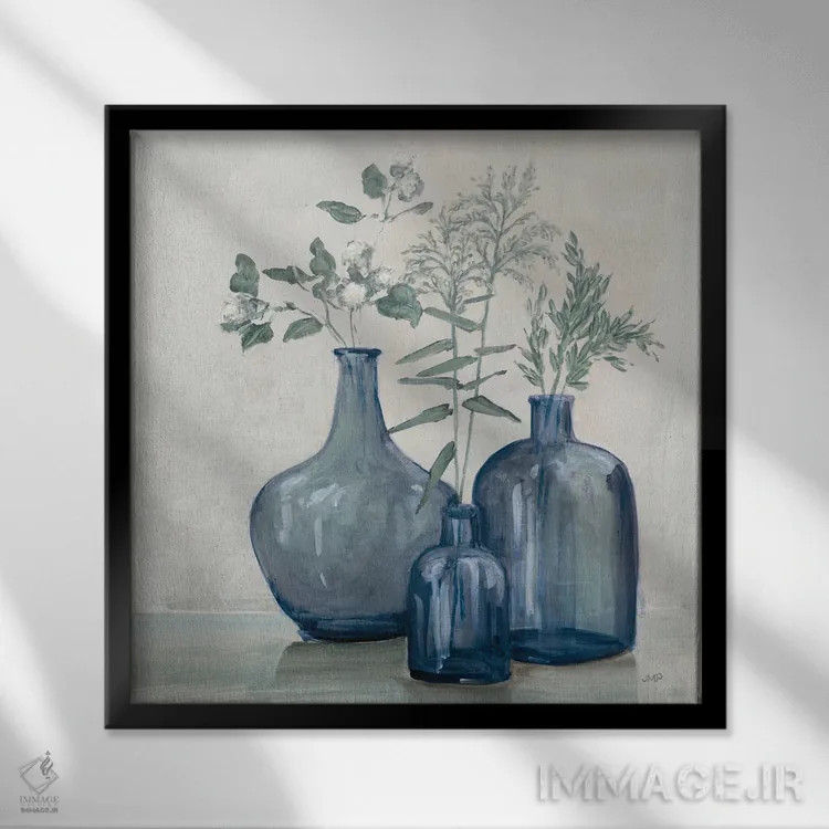 تابلو مدرن طبیعت بی جان زمستانی اثر جولیا پورینتون - نمای قابدار مشکی