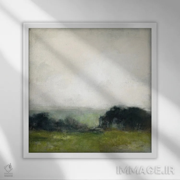 تابلو انتزاعی اولین منظره از آب اثر جولیا پورینتون - نمای قابدار سفید