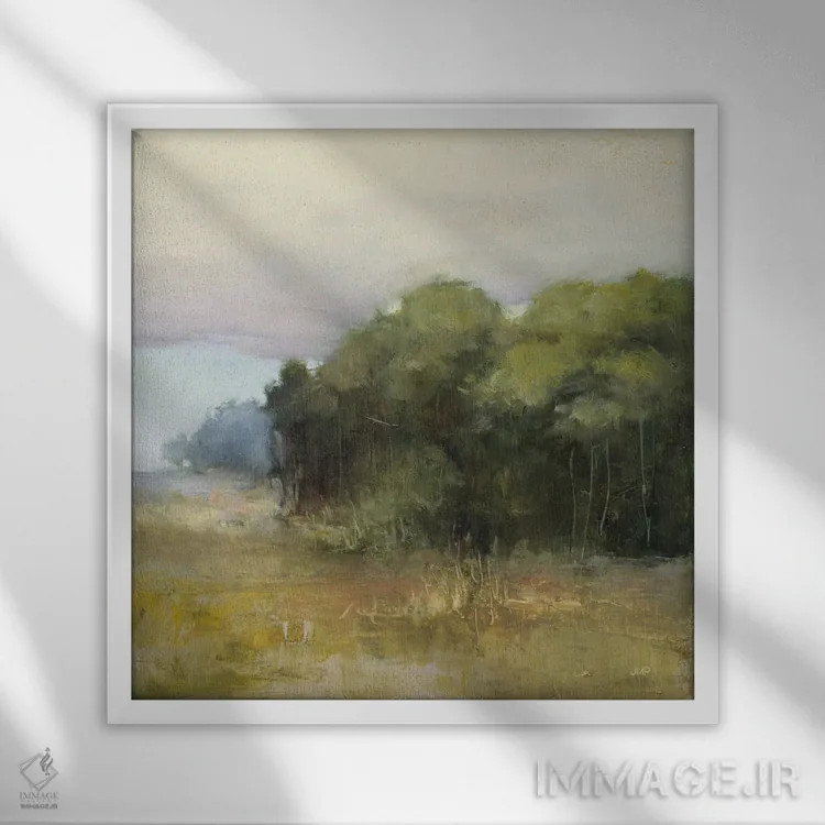 تابلو انتزاعی لبه جنگل اثر جولیا پورینتون - نمای قابدار سفید