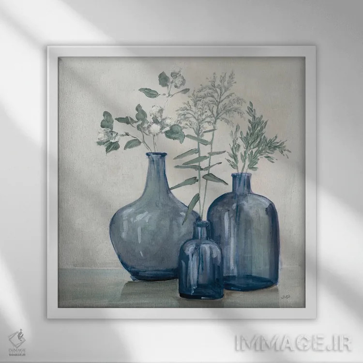 تابلو مدرن طبیعت بی جان زمستانی اثر جولیا پورینتون - نمای قابدار سفید