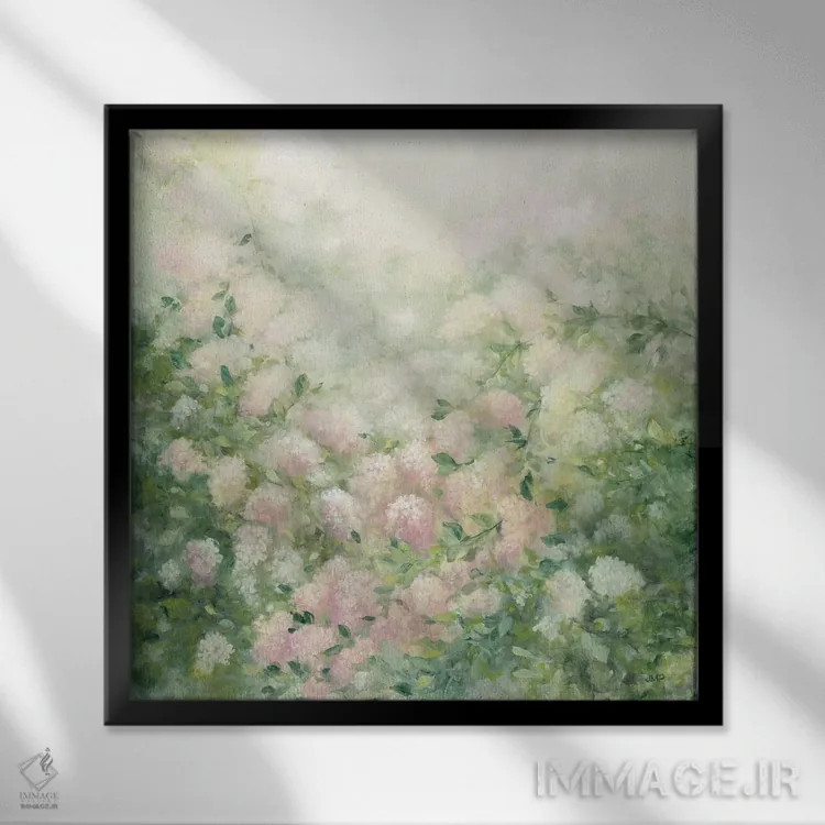 تابلو انتزاعی رویایی اثر جولیا پورینتون - نمای قابدار مشکی