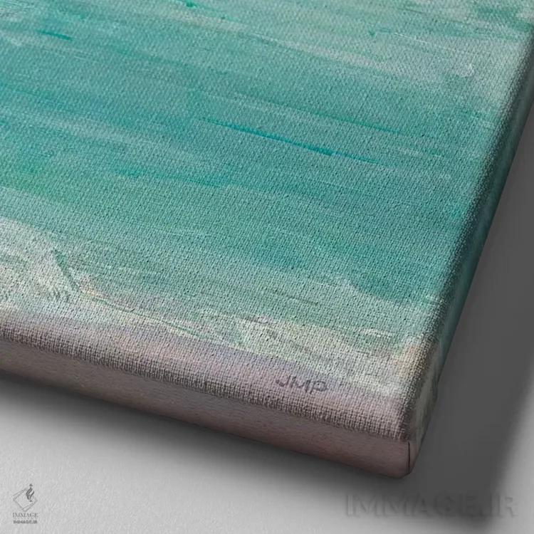 تابلو انتزاعی از ساحل اثر جولیا پورینتون - نمای نزدیک بافت بوم