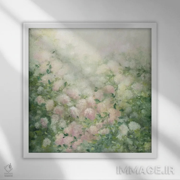 تابلو انتزاعی رویایی اثر جولیا پورینتون - نمای قابدار سفید