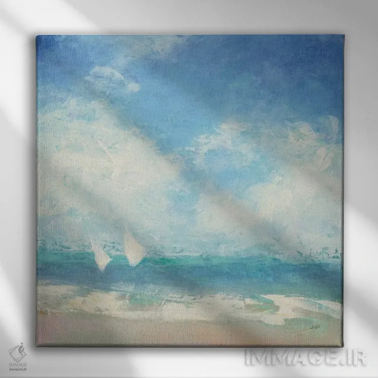 تابلو انتزاعی گذر از شناور راهنما اثر جولیا پورینتون - نمای روبهرو روی دیوار