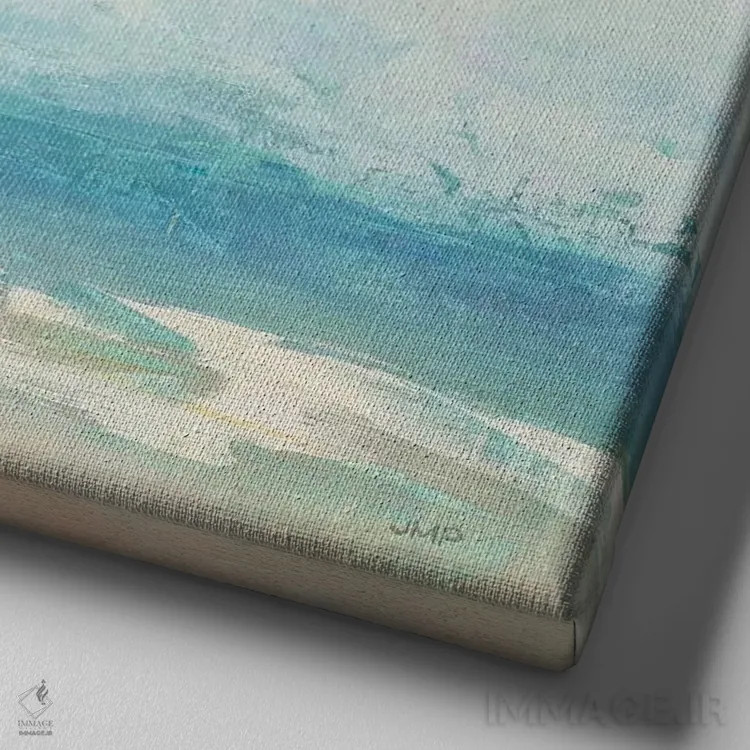 تابلو انتزاعی گذر از شناور راهنما اثر جولیا پورینتون - نمای نزدیک بافت بوم
