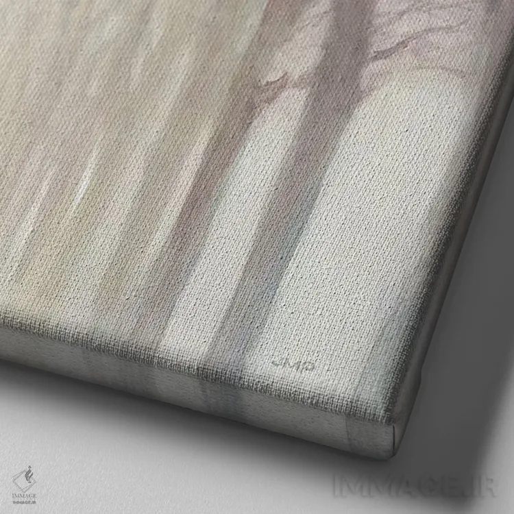 تابلو مدرن مه آلود اثر جولیا پورینتون - نمای نزدیک بافت بوم