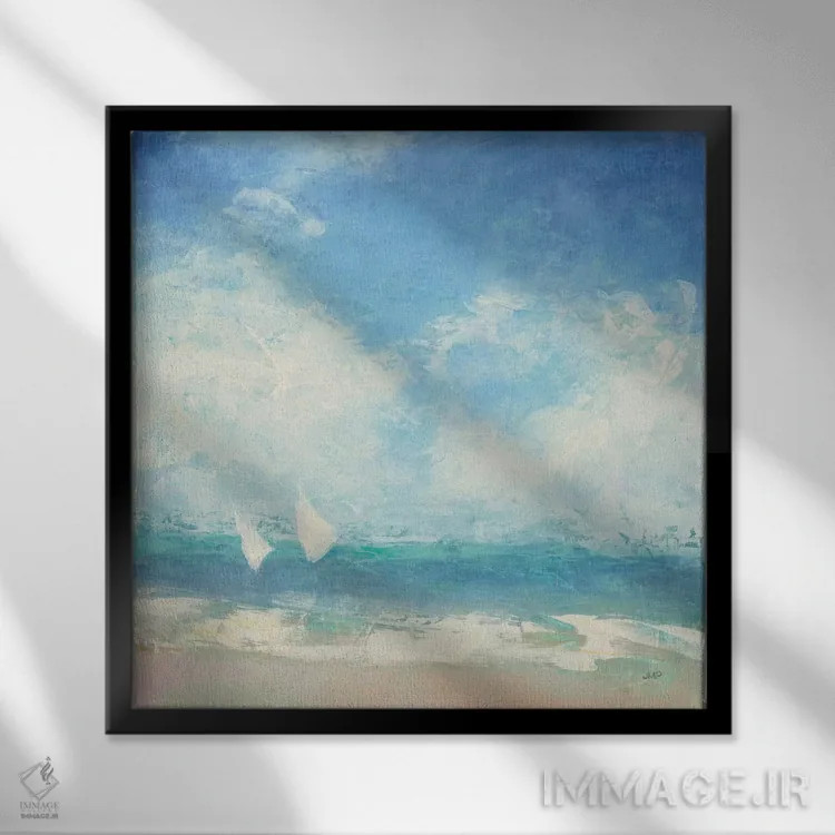 تابلو انتزاعی گذر از شناور راهنما اثر جولیا پورینتون - نمای قابدار مشکی