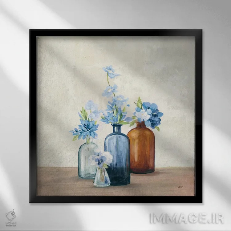 تابلو دکوراتیو باغچه لبه پنجره اول اثر جولیا پورینتون - نمای قابدار مشکی