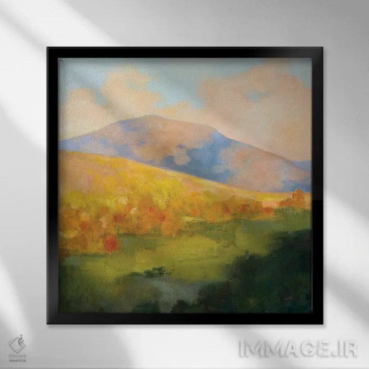 تابلو دکوراتیو صبح کوهستان اثر جولیا پورینتون - نمای قابدار مشکی