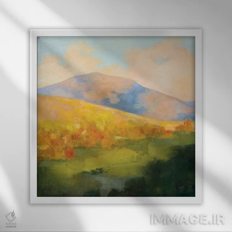 تابلو دکوراتیو صبح کوهستان اثر جولیا پورینتون - نمای قابدار سفید