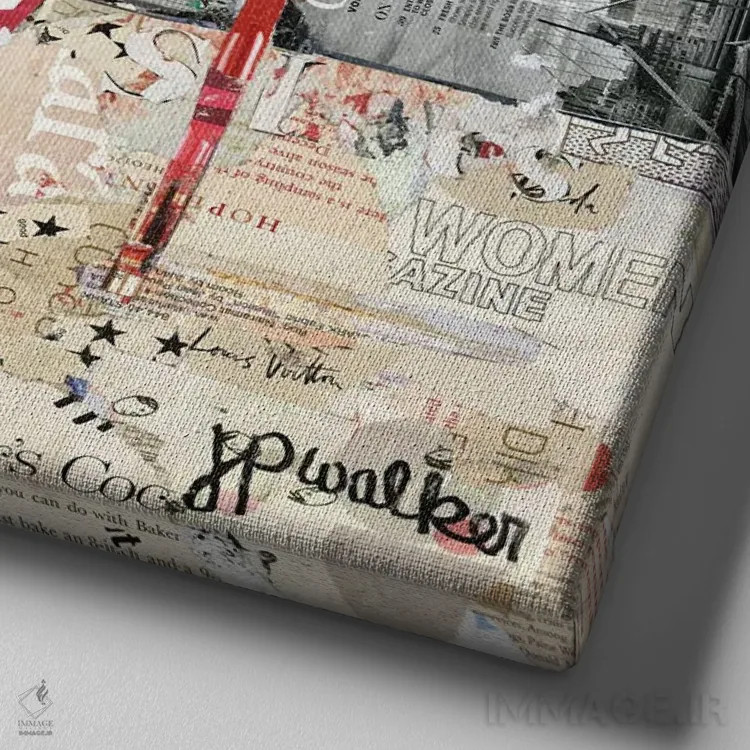 تابلو دکوراتیو جنجال به پا کردن اثر جیمی پاولیچ-واکر - نمای نزدیک بافت بوم