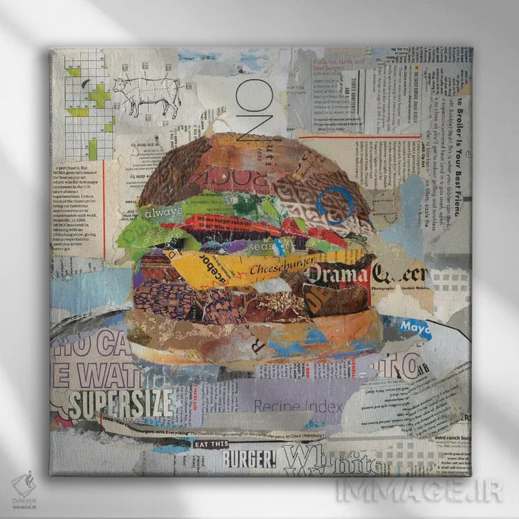 تابلو دکوراتیو این برگر را بخور اثر جیمی پاولیچ-واکر - نمای روبهرو روی دیوار